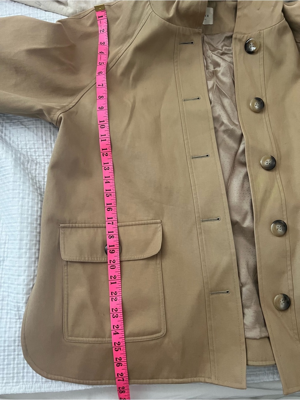 Sezane Tan Trench Coat with Hood - Picture 13 of 14